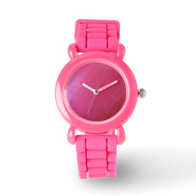 Roze diagonaal ontwerp horloge (Voorkant)