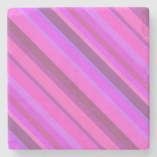 Roze diagonale strepen stenen onderzetter