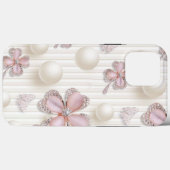 Roze diamant 4-blad klaver Case-Mate iPhone case (Achterkant (horizontaal))