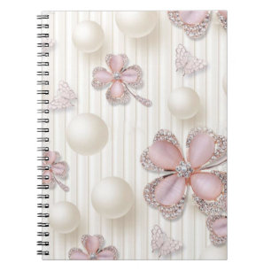 Roze diamant 4-blad klaver notitieboek