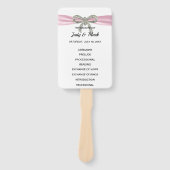 Roze Diamant Bow Trouwprogramma Handwaaier (Voorkant)