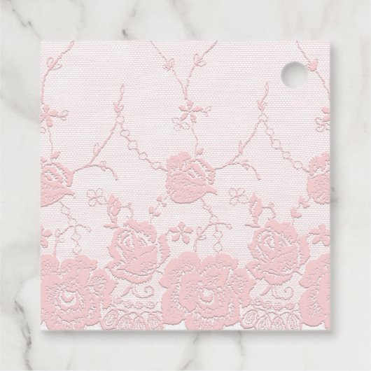 Roze Diamant en Kant Bedankjes Labels (Achterkant)