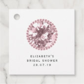 Roze Diamant en Kant Bedankjes Labels (Voorkant)