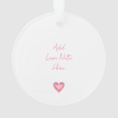 Roze Diamant Hart Gem Glam Chic Love Note Ornament (achterkant)