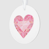 Roze Diamant Hart Gem Glam Chic Love Note Ornament (voorkant)