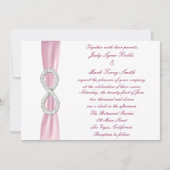 Roze Diamant Infinity bruiloft uitnodiging (Voorkant)
