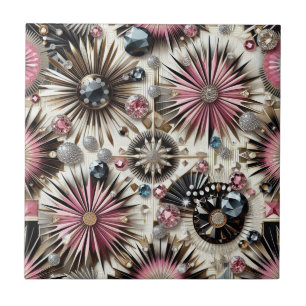 Roze Diamant Mid Century Modern Tegeltje
