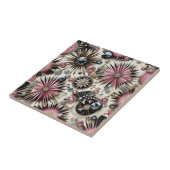 Roze Diamant Mid Century Modern Tegeltje (Zijkant)