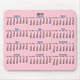 Roze Diamant Patroon 2012 Kalender Mousepad Muismat