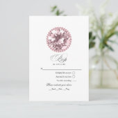 Roze Diamant Quinceañera RSVP Kaartje (Staand voorkant)
