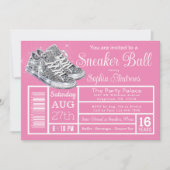 Roze Diamant Sneaker Bal Verjaardagsfeest Kaart (Voorkant)