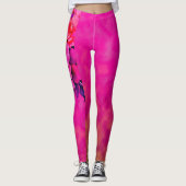 roze diamantbloem leggings (Voorkant)