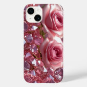 Roze diamanten & bloemblaadjes Case-Mate iPhone case (Achterkant)