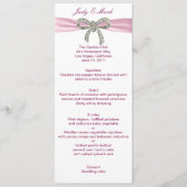 Roze Diamanten Boog Bruiloft Menu Kaart (Voorkant)