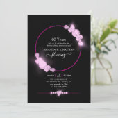 Roze Diamanten Bruiloft Jubileumfeest Kaart (Staand voorkant)