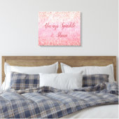 Roze diamanten Glam Glittery Glitz Canvas Afdruk (Insitu (Slaapkamer))