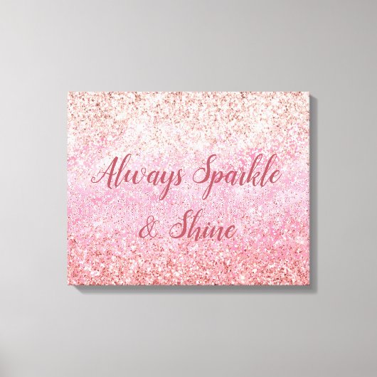 Roze diamanten Glam Glittery Glitz Canvas Afdruk (Voorkant)