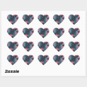 Roze diamanten hart sticker (Vel)
