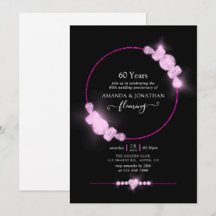 Roze Diamanten Huwelijksjubileum Feest Kaart