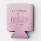 Roze Diamanten Verjaardag Blikjeskoeler (Achterkant)