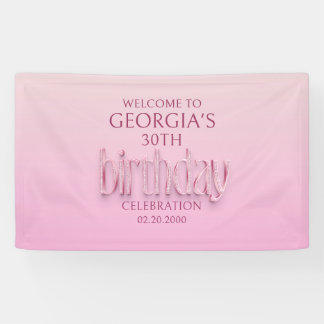 Roze Diamanten Verjaardag Spandoek