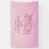 Roze Diamanten Verjaardag Spandoek (Verticaal)