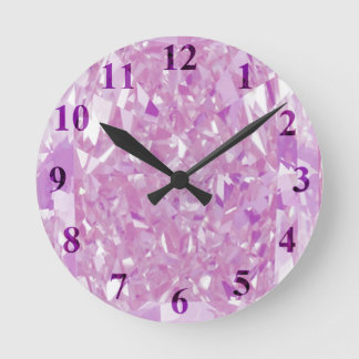 Roze Diamanten Wandklok Medium Ronde Klok