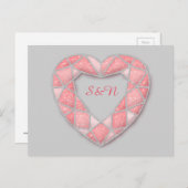 roze diamanthart - briefkaart (Voorkant / Achterkant)