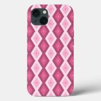 Roze diamantpatroon Hoesje-Mate iPhone case