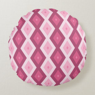 Roze diamantpatroon rond kussen