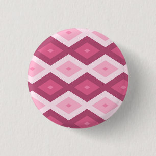 Roze diamantpatroon ronde button 3,2 cm