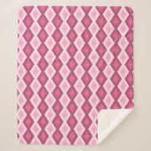 Roze diamantpatroon sherpa deken (Voorkant)