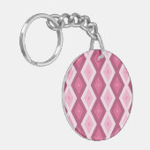 Roze diamantpatroon sleutelhanger (Voorkant Links)