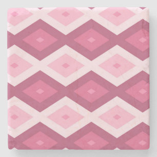 Roze diamantpatroon stenen onderzetter