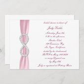 Roze Diamond Infinity Bridal Shower - uitnodiging (Voorkant / Achterkant)