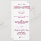 Roze Diamond Infinity Bruiloft Menu Kaart (Voorkant / Achterkant)