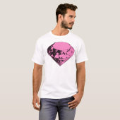 Roze Diamond Silkscreen Design T-shirt (Voorkant volledig)
