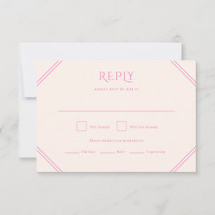Roze Diamond Wedding RSVP Kaart