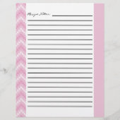 Roze Diamond Zigzag Chevrons Recipe Sheets (Achterkant)