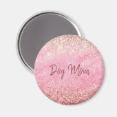 Roze Diamonds Glitzy Sparkle Glitter Dog Mam Magneet (Voorkant / Achterkant)