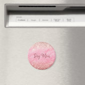 Roze Diamonds Glitzy Sparkle Glitter Dog Mam Magneet (Insitu (Vaatwasser))
