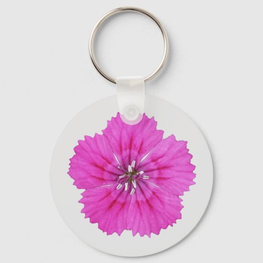 Roze Dianthus Sleutelhanger (Voorkant)