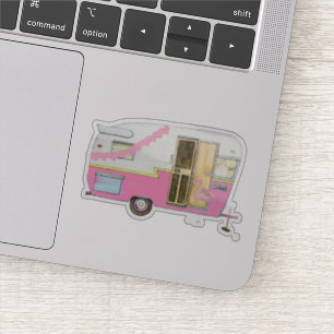 Roze die Camper Trailer Sticker