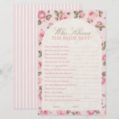  roze die de bruid Vrijgezellenfeest spel kennen (Voorkant / Achterkant)