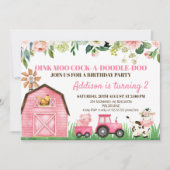 Roze dieren van de bloementeelt kaart (Voorkant)