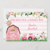 Roze dieren van de bloementeelt kaart (Achterkant)