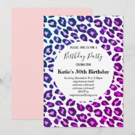 roze dierenkrans, luipaard, cheetah-verjaardag kaart