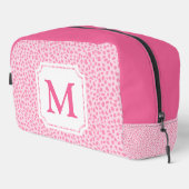Roze Dierenprint | Leopard-monogram Toilettasje (Rechterhoek)