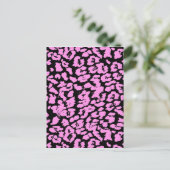 Roze dierenspots briefkaart (Staand voorkant)