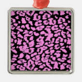 Roze dierenspots metalen ornament (Voorkant)